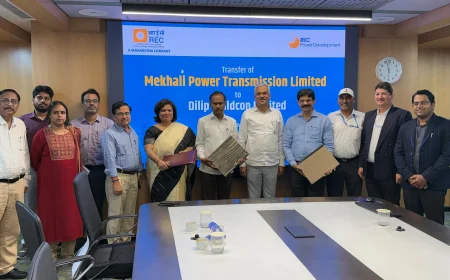 RECPDCL Hands Over Mekhali Power Transmission Limited, a SPV of Intra State Transmission Project of Karnataka, to M/s Dilip Buildcon Limited