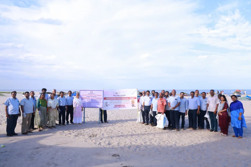 NLCIL Vigilance Department Leads Swachhata Pakhwada Beach Clean-Up Drive at Samiyarpettai