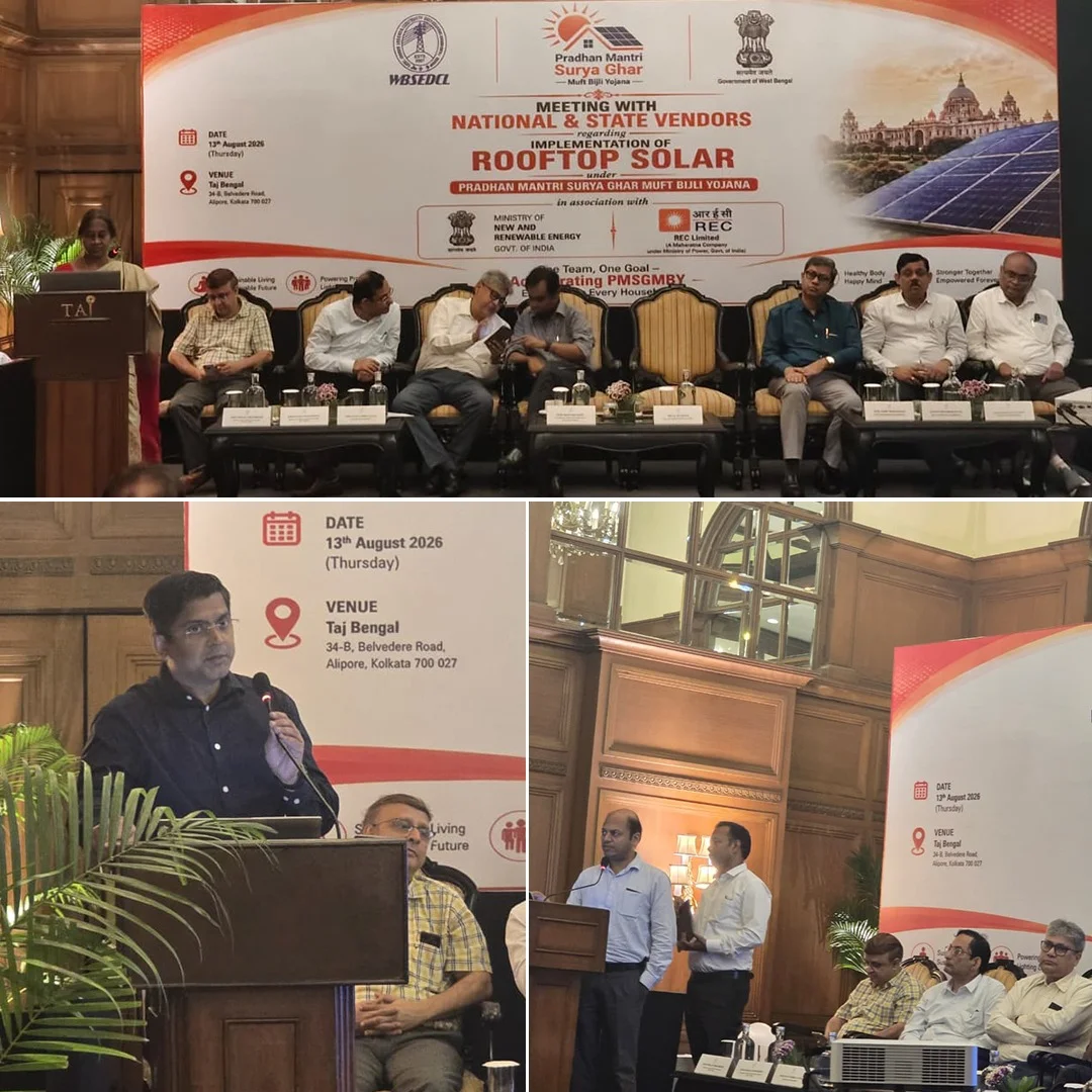 National and State Vendors’ Meet held under PMSG:MBY at Kolkata West Bengal to Boost Rooftop Solar Adoption under PM-Surya Ghar in West Bengal